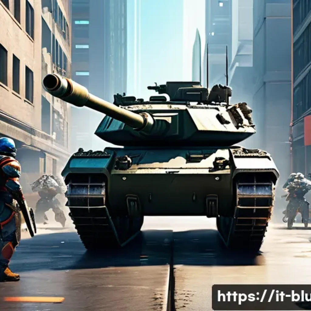 블루아카이브 메타 분석 - A dynamic battle scene featuring a well-balanced team from Blue Archive, showcasing a sturdy tank ch...