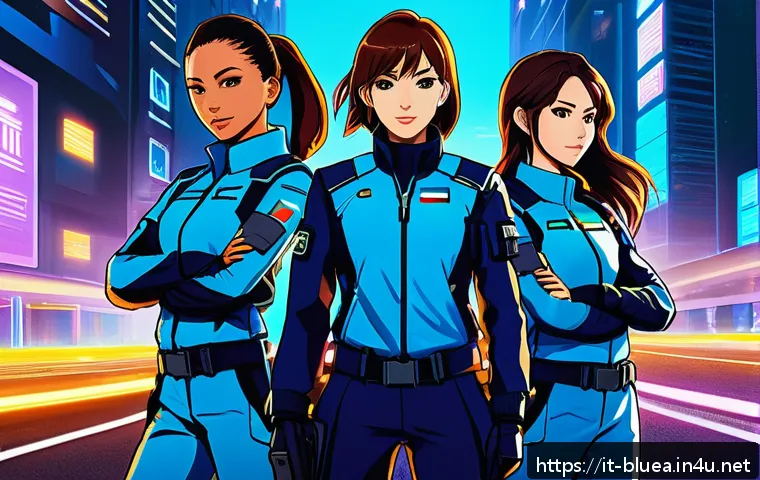 블루아카이브 코스트 효율성 - A detailed, vibrant anime-style illustration of a balanced Blue Archive team preparing for a mission...